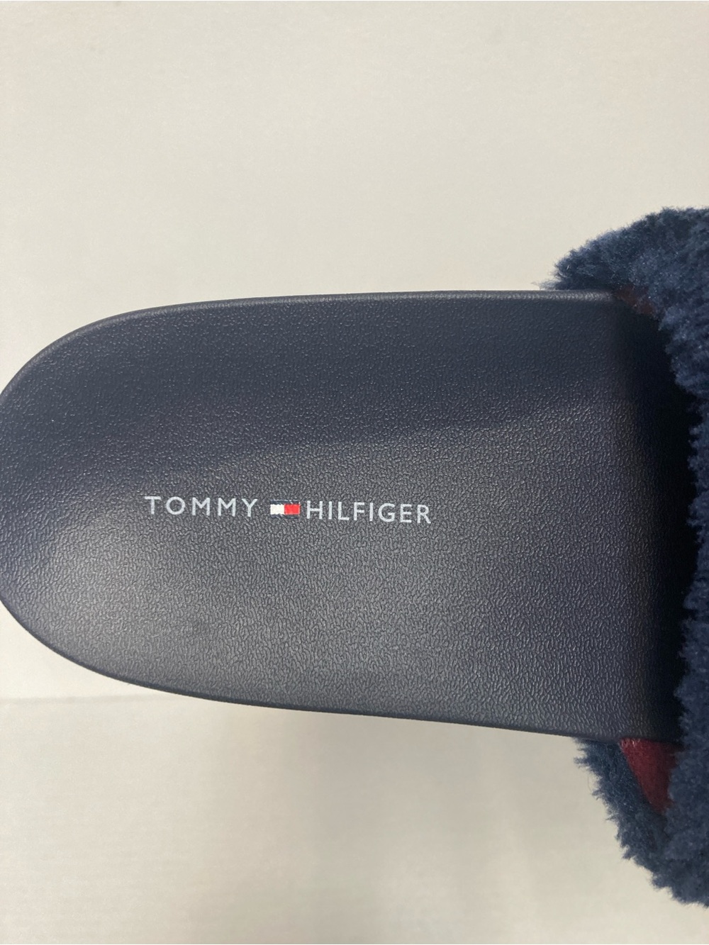 Tommy Hilfiger Dezia Logo Faux Fur Slides Navy Blue7M - Picture 16 of 16